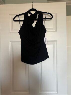 Old Navy Black Cowl Neck Tie-Back Camisole